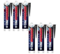 Bond It Gripbond Pro Super Strong Advanced Hybrid Adhesive & Sealant - 6x Black, 300ml | Odourless - High-Modulus - Non-Shrinking - Rapid Curing | Over-Paintable - Moist Surface Adhesion Sealant