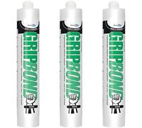 Bond It Gripbond White Grab Adhesive Pack 3 x 285ml - Solvent Free Construction Adhesive, Instant Grab, Gap Filling, Strong Adhesive for Wood Concrete Plasterboard Skirting Board Wall Panels