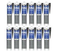 Bond It HA6 High Modulus Marine Silicone Sealant - 12x Black, 310ml | Aquarium-Safe - UV & Saltwater Resistant - Waterproof - Flexible | Ideal Sealant for Glass - Gaskets - & High Movement Joints