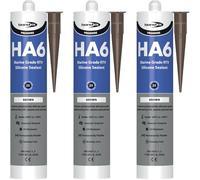 Bond It HA6 Marine Grade RTV Silicone Sealant 310ml x 3 Pack - Aquarium Safe High Modulus Waterproof Silicone Adhesive for Fish Tanks, Marine, Glass, Pond & Exterior Use (Brown)
