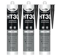 Bond It HT30 High Temperature Silicone Sealant - 3x Black, 310ml | Heat Resistant Up to 300°C - UV Resistant - Mildew Resistant | Interior & Exterior Silicone for Ovens - Heating Systems - & Engines