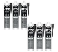 Bond It HT30 High Temperature Silicone Sealant - 6x Black, 310ml | Heat Resistant Up to 300°C - UV Resistant - Mildew Resistant | Interior & Exterior Silicone for Ovens - Heating Systems - & Engines