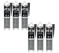 Bond It Ht30 High Temperature Silicone Sealant - 6X Black, 310Ml - Heat Resistant Up To 300C - Uv Resistant For Ovens - Engines