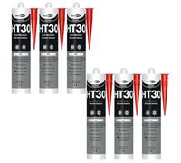 Bond It Ht30 High Temperature Silicone Sealant - 6X Red, 310Ml - Heat Resistant Up To 300C - Uv Resistant For Ovens - Engines