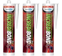 Bond It INCREDIBOND Grab Adhesive 3 Pack x 285ml White - Extra Strong Solvent Free Instant Grab Construction Adhesive for Wall Panels, Skirting Board, Wood, Concrete Interior Exterior