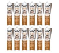 Bond It LAMI-MATE Flexible Sealant & Gap-Filler - 12x Oak, 285ml | Premium Sealant Filler for Timber & Laminate Flooring | Paintable & Stainable - Non-Shrinking - Interior & Exterior Use