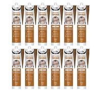 Bond It LAMI-MATE Flexible Sealant & Gap-Filler - 12x Teak, 285ml | Premium Sealant Filler for Timber & Laminate Flooring | Paintable & Stainable - Non-Shrinking - Interior & Exterior Use