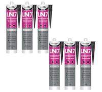 Bond It LN7 Premium Low Modulus Neutral Cure Silicone - 6x Black, 310ml | Premium Grade Silicone | Versatile Silicone Sealant for Glass - Metals - Plastics - & Construction Applications