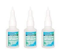 Bond It Medium Viscosity Super Glue Adhesive Clear Cyanoacrylate 50g - Pack of 3