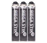 Bond It MEGA STICK PU Foam Adhesive - 3x Beige, 750ml | Fast-Curing Polyurethane Foam Adhesive Glue for Plasterboard - Insulation Boards - Floorboards & Roof Decking | Strong Bonding PU Foam Adhesives