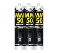 Bond It MM50 Sanitary Sealant - 3x Jasmine, 310ml | High Performance Silicone for Bathrooms - Kitchens & Wet Rooms | Waterproof - Flexible Silicone Sealant | Ideal for Sinks - Showers - Baths & Tiles