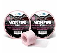 Bond It Monster Scrim Tape Pack 2 Pink (48mm x 90m Each) - Self Adhesive Fibreglass Mesh for Drywall Joints, Plasterboard Tape for Crack Repair, Plastering Tape for Walls and Ceilings