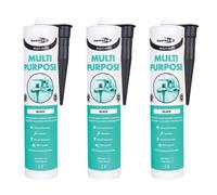 Bond It Multi-Mate Gp Multi Purpose Silicone Sealant Eu3 Black Pack Of 3)