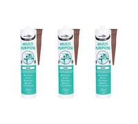 Bond It Multimate Silicone Sealant Brown - Waterproof, Mould Resistant - Pack Of 3