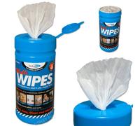 Bond-it Multiwipes - 1 tube of 80 large sheet wipes 200mm X 300mm. These sanitising hand wipes offer protection against MRSA and other bacteria. They are multipurpose, disposable & skin friendly. Builders and trades people use these as waterless cleaning cloth multi-wipes - great to wash hands when no water is around.