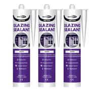 Bond It Pro-Mate Low Modulus Glazing Silicone - 3X White, 310Ml - Glazing Silicone Sealant Waterproof - Flexible Sealant