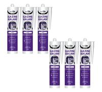 Bond It Pro-Mate Low Modulus Glazing Silicone - 6X White, 310Ml - Glazing Silicone Sealant Waterproof - Flexible Sealant