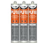 Bond It PU18 High Strength Polyurethane Adhesive and Sealant - 3x White, 310ml | Sealant Adhesive - Oil & Chemical Resistant | Flexible Sealant for Engineering - Construction - Automotive & Marine
