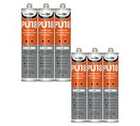 Bond It Pu18 High Strength Polyurethane Adhesive And Sealant - 6X Black, 310Ml - Sealant Adhesive - Oil & Chemical Resistant