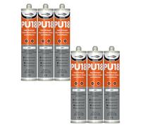 Bond It PU18 High Strength Polyurethane Adhesive and Sealant - 6x Grey, 310ml | Sealant Adhesive - Oil & Chemical Resistant | Flexible Sealant for Engineering - Construction - Automotive & Marine