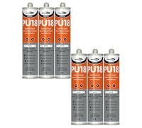 Bond It PU18 High Strength Polyurethane Adhesive and Sealant - 6x White, 310ml | Sealant Adhesive - Oil & Chemical Resistant | Flexible Sealant for Engineering - Construction - Automotive & Marine