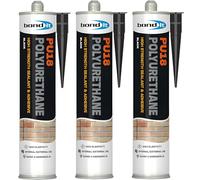 Bond It PU18 Polyurethane Adhesive & Sealant Black Pack of 3 (310ml Each) - High Strength PU Adhesive for Construction, Automotive & Marine, Interior & Exterior Use