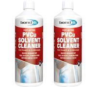 Bond It PVCu Solvent Cleaner 2 Pack (1L Each) - PVC Cleaner for Windows, Doors & Frames Removes Dirt and Restores Surface Colour