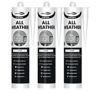Bond It RAIN-MATE All Weather Sealant - 3x Clear, 285ml | Flexible - Waterproof & Weatherproof Roof Sealant | Excellent Adhesion on Damp Surfaces - UV-Resistant | Ideal for Roofing - Windows - Doors