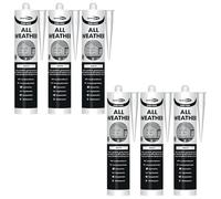 Bond It RAIN-MATE All Weather Sealant - 6x White, 285ml | Flexible - Waterproof & Weatherproof Roof Sealant | Excellent Adhesion on Damp Surfaces - UV-Resistant | Ideal for Roofing - Windows - Doors
