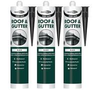 Bond It ROOF-MATE Roof & Gutter Lap Jointing Sealant - 3x Black, 285ml | Waterproof - Weatherproof - Flexible Sealant, Leak Prevention | Ideal for Gutters - Downpipes - Roof Repairs - Long Durability
