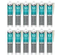 Bond It S3 Sanitary Silicone Sealant - 12X Ivory, 285Ml - Premium Sanitary Grade Sealant - Mould-Resistant - Waterproof - Flexible