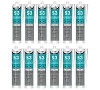 Bond It S3 Sanitary Silicone Sealant - 12X White, 285Ml - Premium Sanitary Grade Sealant - Mould-Resistant - Waterproof - Flexible