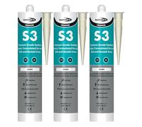 Bond It S3 Sanitary Silicone Sealant - 3x Ivory, 285ml | Premium Sanitary Grade Sealant | Mould-Resistant - Waterproof - Flexible | Silicone Sealant for Home - Bathrooms - Kitchens - & Humid Areas
