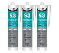 Bond It S3 Sanitary Silicone Sealant - 3X White, 285Ml - Premium Sanitary Grade Sealant - Mould-Resistant - Waterproof - Flexible