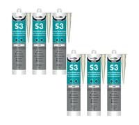 Bond It S3 Sanitary Silicone Sealant - 6X Ivory, 285Ml - Premium Sanitary Grade Sealant - Mould-Resistant - Waterproof - Flexible