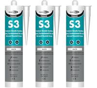 Bond It S3 Sanitary Silicone Sealant White Pack 3 x 285ml - Waterproof Bathroom Sealant, Mould Resistant Flexible Silicone for Shower Sink Kitchen & Wet Areas Interior Use
