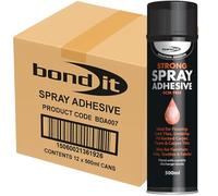 Bond It Spray Adhesive 12 Pack (500ml Each) - Heavy Duty Multi-Purpose Aerosol Glue for Carpet Tiles, Flooring, Foam, Vinyl, and Fabric - High Strength Contact Spray adhesive spray
