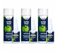 Bond It Super Glue with Activator Set 3 Pack - High Viscosity Cyanoacrylate Adhesive 50g & Activator Spray 400ml - Gap Filling Fast Bonding Glue for Wood Plastic Rubber Metal Ceramic