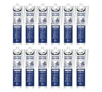Bond It SUPER-MATE Siliconised Acrylic Universal Sealant - 12x White, 285ml | Flexible - Mould-Resistant - Over-Paintable Interior & Exterior Sealant | Ideal for Gaps, Cracks, & General Sealing