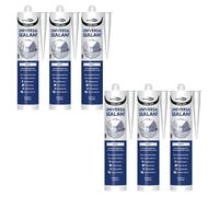 Bond It SUPER-MATE Siliconised Acrylic Universal Sealant - 6x White, 285ml | Flexible - Mould-Resistant - Over-Paintable Interior & Exterior Sealant | Ideal for Gaps, Cracks, & General Sealing