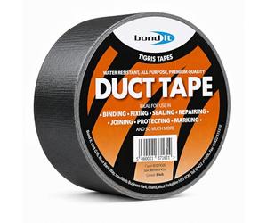 Bond It Tigris Duct Tape Heavy Duty Black 48mm x 45m - Water Resistant Heavy Duty Adhesive Tape for Binding, Fixing, Sealing, Repairing, Joining & General Purpose Use