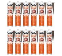 Bond It Ulti-Mate Neutral Cure Builders Silicone - 12X Brown, 285Ml - Low Modulus Silicone Sealant For Joints - Doors - Windows