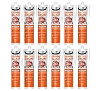Bond It ULTI-MATE Neutral Cure Builders Silicone - 12x Translucent, 285ml | Low Modulus Silicone Sealant | Premium Silicone for High Movement Joints - Doors - Windows & General Construction