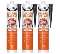 Bond It Ulti-Mate Neutral Cure Builders Silicone - 3X Black, 285Ml - Low Modulus Silicone Sealant For Joints - Doors - Windows