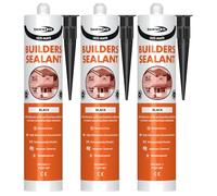 Bond It ULTI-MATE Neutral Cure Builders Silicone - 3x Black, 285ml | Low Modulus Silicone Sealant | Premium Silicone for High Movement Joints - Doors - Windows & General Construction