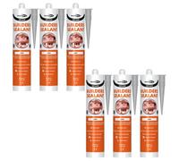 Bond It Ulti-Mate Neutral Cure Builders Silicone - 6X Grey, 285Ml - Low Modulus Silicone Sealant For Joints - Doors - Windows