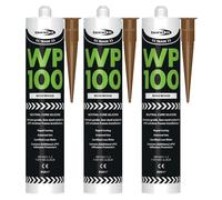 Bond It WP100 EU3 Premium Neutral Cure Oxime Silicone Sealant - 3x Rosewood, 285ml | High-Performance Silicone - Mould-Resistant - Permanently Flexible | Sealant for Building & Construction Joints