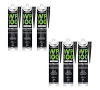 Bond It WP100 EU3 Premium Neutral Cure Oxime Silicone Sealant - 6x Black, 285ml | High-Performance Silicone - Mould-Resistant - Permanently Flexible | Sealant for Building & Construction Joints