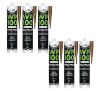 Bond It WP100 EU3 Premium Neutral Cure Oxime Silicone Sealant - 6x Rosewood, 285ml | High-Performance Silicone - Mould-Resistant - Permanently Flexible | Sealant for Building & Construction Joints