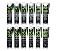 Bond It WP100 EU4 Premium Neutral Cure Oxime Silicone Sealant - 12x Black, 380ml | High-Performance Silicone - Mould-Resistant - Permanently Flexible | Sealant for Building & Construction Joints